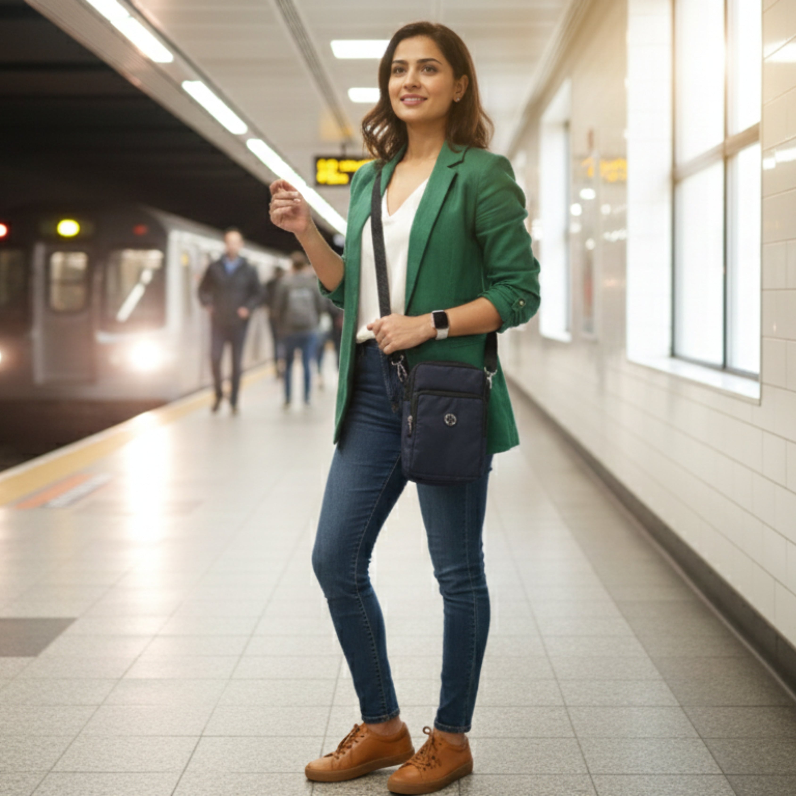 Crossbody Shoulder Bag for Men & Women – Lightweight Travel Sling Bag with Multi-Pocket Organizer for Everyday Carry