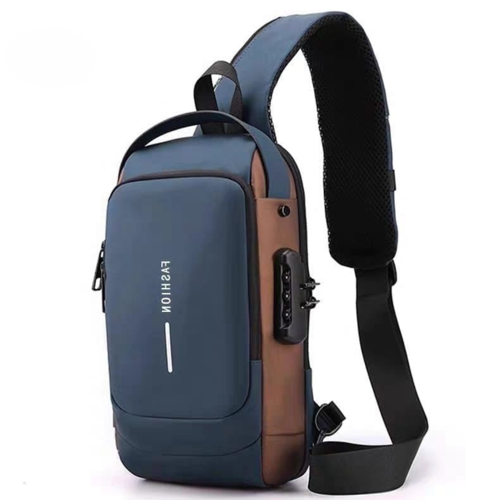 Anti-Theft USB Sling Bag for Men | Waterproof Travel Crossbody Chest Bag