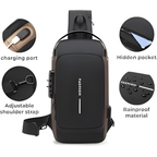 Anti-Theft USB Sling Bag for Men | Waterproof Travel Crossbody Chest Bag