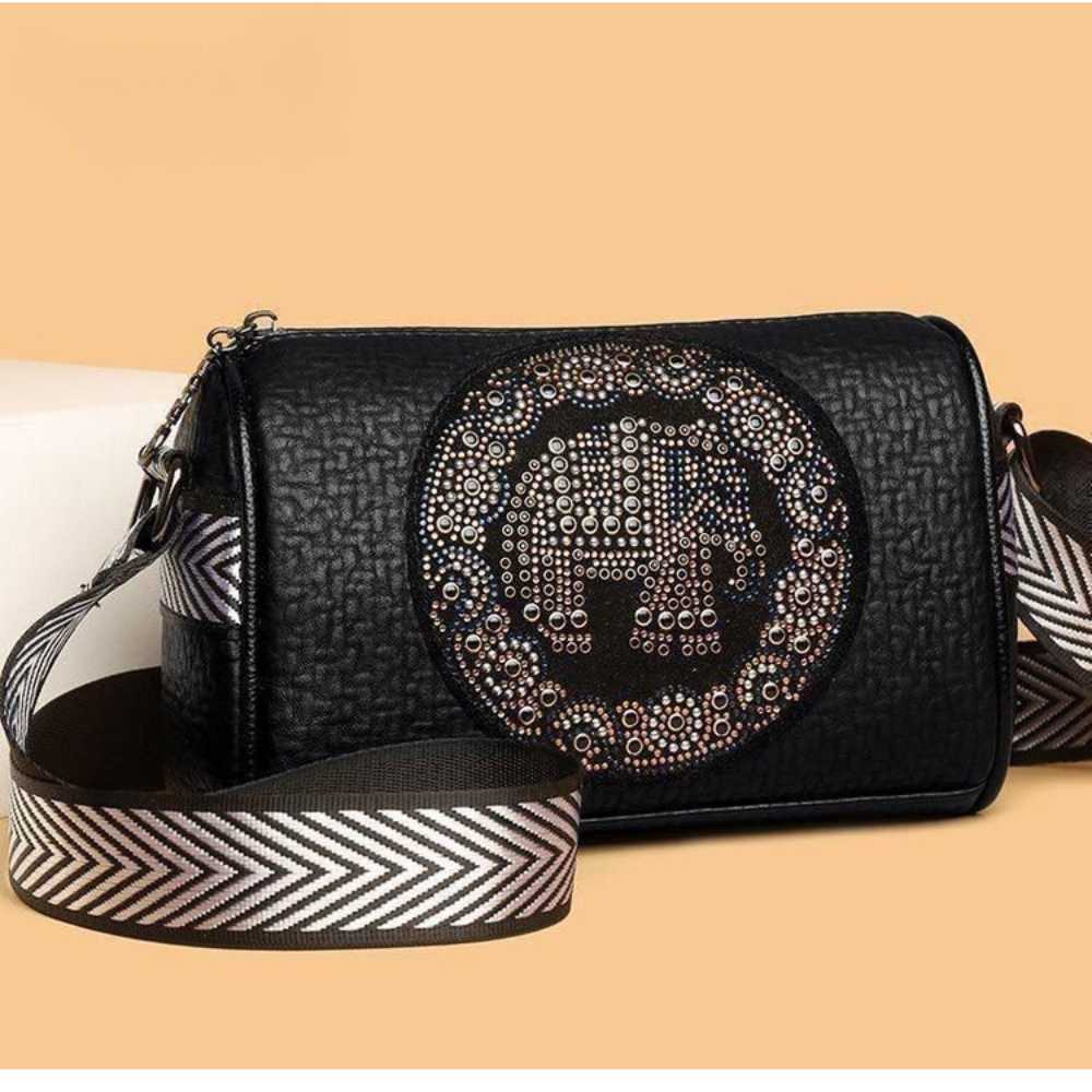 Premium Elephant Studded Sling Bag | Designer Broad Strap Shoulder Bag for Women